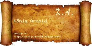 Kőnig Arnold névjegykártya