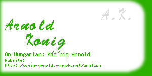 arnold konig business card